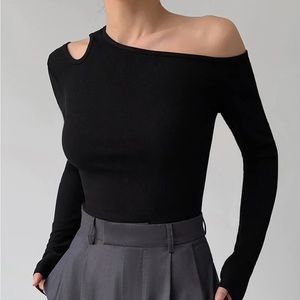 Commense Slinky Cutout Knit Top NWT